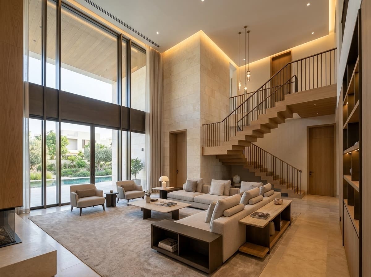 Al Nour Private Villa — modern living room